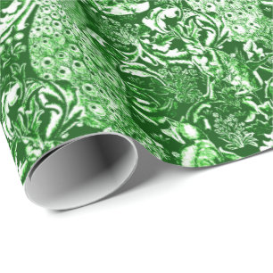 Papel De Regalo Impresión del pavo real de Nouveau del arte,