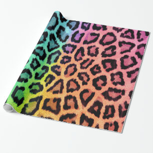 Papel De Regalo Impresión divertida de leopardo multicolor