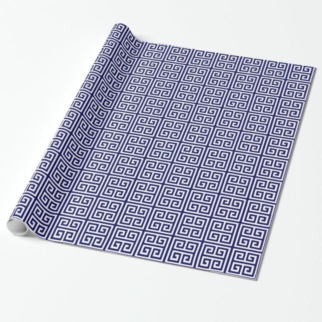 Papel De Regalo Impresión dominante griega grande de la marina de (Desenrollado)