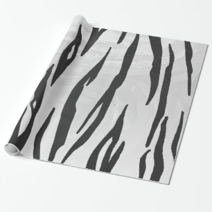 Papel De Regalo Impresión en blanco y negro tigre
