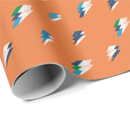 Papel De Regalo Impresión en negrita Lightning en Naranja