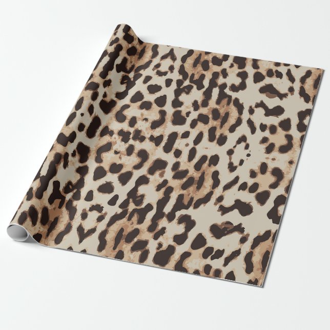 Papel De Regalo Impresión estilo leopardo. (Desenrollado)