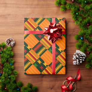 Papel De Regalo Impresión inspirada en la colorida tela Kente