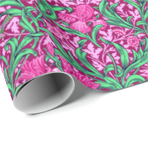 Papel De Regalo Impresión iris de estilo Art Nouveau, rosa fuchsia