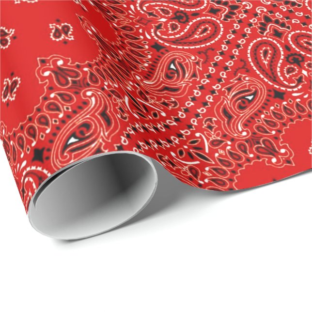 Papel De Regalo Impresión occidental roja de la bufanda del (Esquina del rollo)