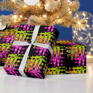 Papel De Regalo Impresión Poster de arte de Neon Glitch Resumen