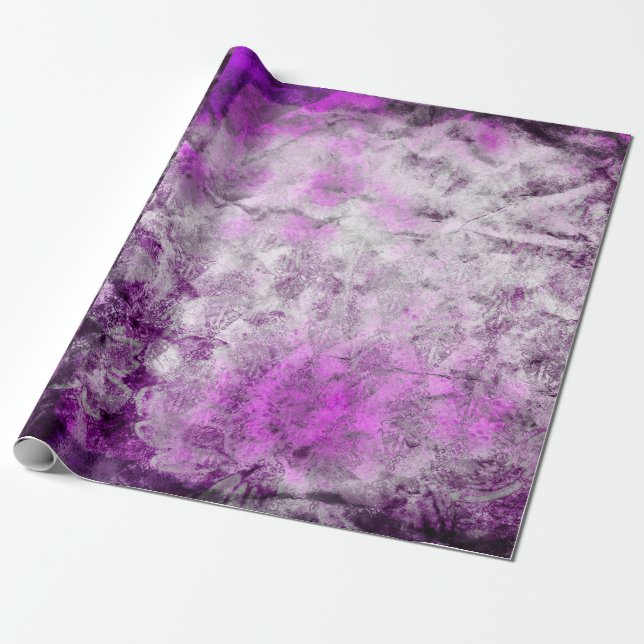 Papel De Regalo Impresión rosa de Damasco abstracto (Desenrollado)