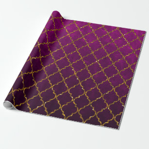 Papel De Regalo Impresión rosada elegante moderna del purpurina d