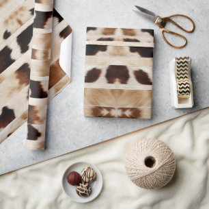 Papel De Regalo Impresión rústica de vaca en vaca rural occidental