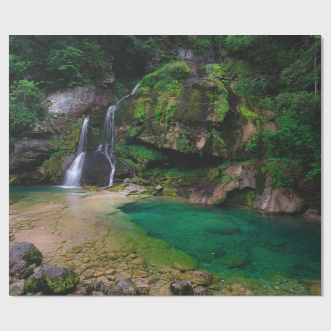 Papel De Regalo Impresionante cascada Virje, Poster de Eslovenia (Superficie plana)