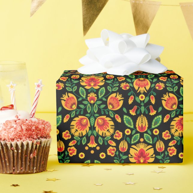 Papel De Regalo 💛 🧡 ❤️ Impresionante folk Wycinanki (Fiesta de cumpleaños )