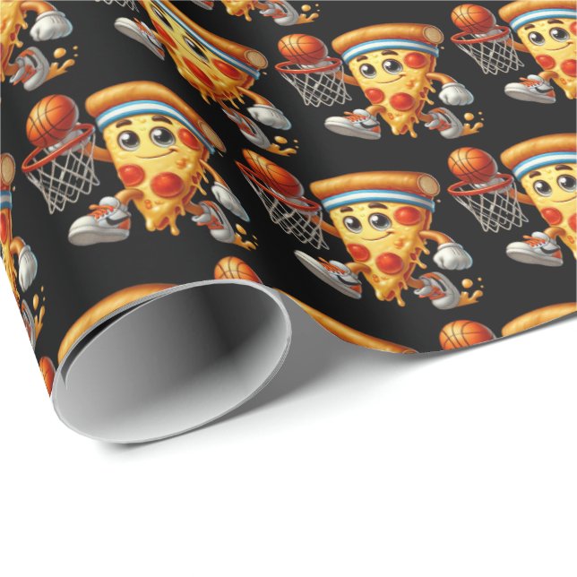 Papel De Regalo Impresionante pizza fiesta fiesta deportivo de bal (Esquina del rollo)
