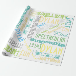 Papel De Regalo Impresionantes Blues Personalizados Verdes Cada Ve