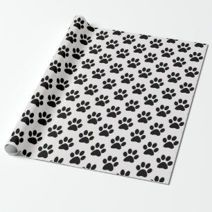 Papel De Regalo impresiones negras de la pata