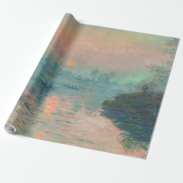 Papel De Regalo Impresionismo de Monet Sunset Seine Bella Artes (Desenrollado)