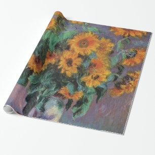 Papel De Regalo Impresionismo de oro de los girasoles