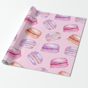 Papel de regalo impreso con bonitos macarrones