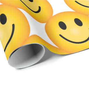 Papel de Regalo Impreso con Emoji de Cara Feliz So