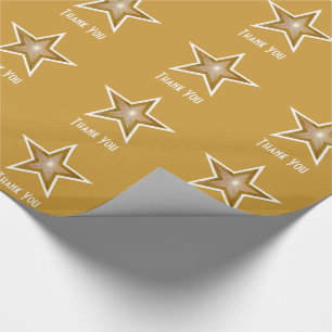 Papel De Regalo Impresora Gold Star Gracias oro