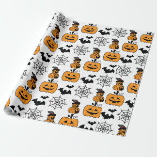 Papel De Regalo Imprimir arte de patrón de Halloween