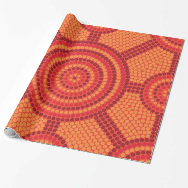 Papel De Regalo Incendio de reunión aborigen (Desenrollado)