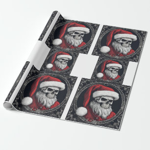 Papel De Regalo Increíble esqueleto de Papá Noel envuelto