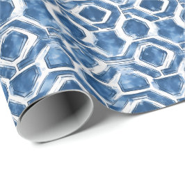 Papel De Regalo Indigo Geometric Tile Wrapping Paper