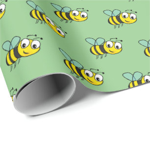 Papel de regalo infantil con tema de abeja bumble