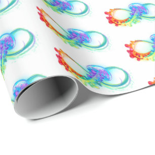 Papel De Regalo Infinidad con las medusas del arcoiris