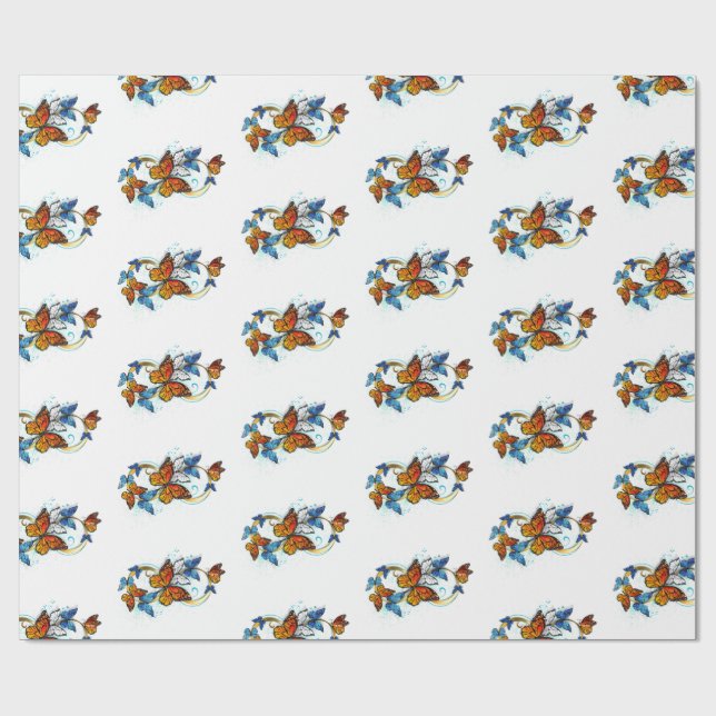 Papel De Regalo Infinidad de Mariposas Monarca (Superficie plana)