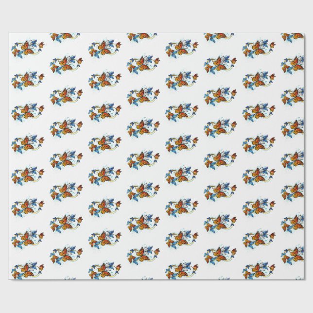 Papel De Regalo Infinidad de Mariposas Monarca (Superficie plana)