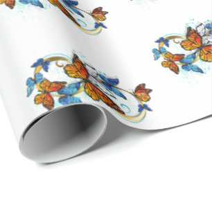 Papel De Regalo Infinidad de Mariposas Monarca