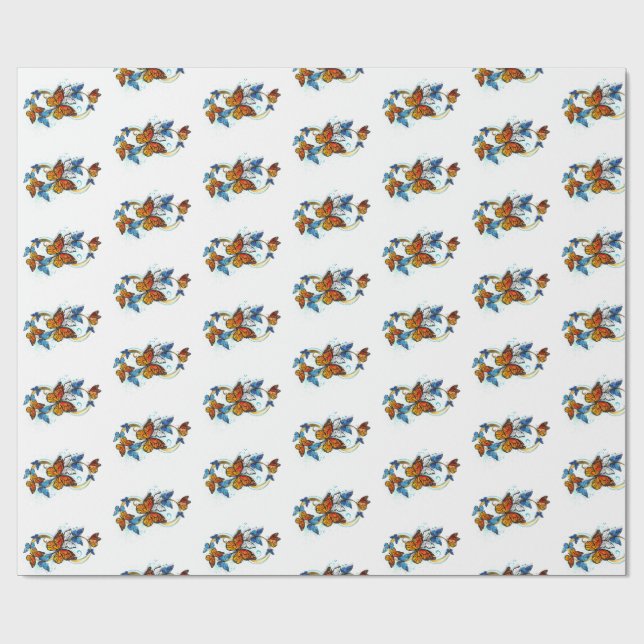 Papel De Regalo Infinidad de Mariposas Monarca (Superficie plana)