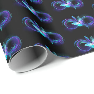 Papel De Regalo Infinito brillante con mariposa mágica