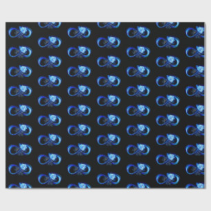 Papel De Regalo Infinito brillante con rosa azul