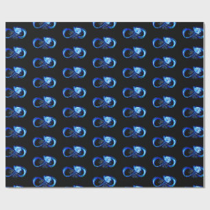 Papel De Regalo Infinito brillante con rosa azul