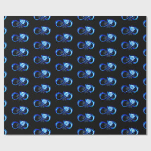 Papel De Regalo Infinito brillante con rosa azul