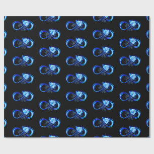 Papel De Regalo Infinito brillante con rosa azul
