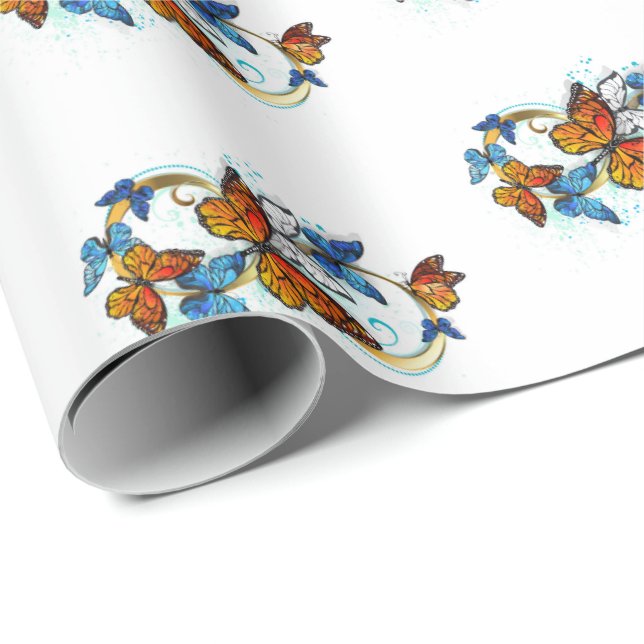 Papel De Regalo Infinity of Monarch Butterflies (Esquina del rollo)
