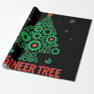 Papel De Regalo Ingeniería mecánica de árbol de navidades