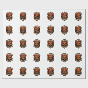 Papel De Regalo Ingeniero Ama Halloween Calabaza Casco Martillo Ll