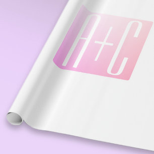 Papel De Regalo Iniciales de la Pareja Gradación Rosa Sutil