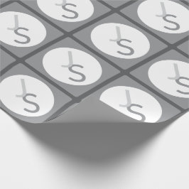 Papel De Regalo Iniciales monogramadas modernas superpuestas | Gri