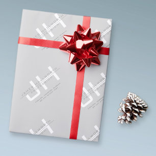 Papel De Regalo Iniciales monogramadas modernas (u otro texto) gri