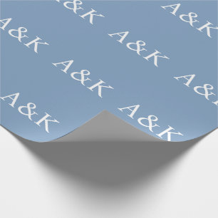Papel De Regalo Iniciales personalizadas en azul pizarra polvorien