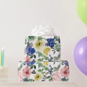 Papel De Regalo Iniciales personalizadas Multcolor Florals