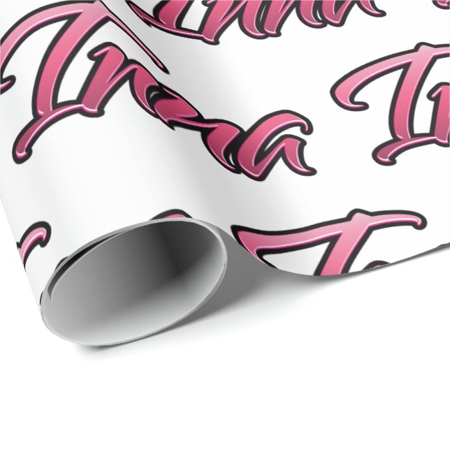 Papel De Regalo Inna faded pink personalisiertes Geschenkpapier (Esquina del rollo)