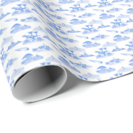 Papel De Regalo Inodoro de Dinosaurio (Azul Periwinkle) 