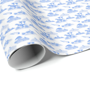 Papel De Regalo Inodoro de Dinosaurio (Azul Periwinkle) 