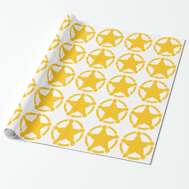 Papel De Regalo Insignia linda del sheriff del círculo (Desenrollado)